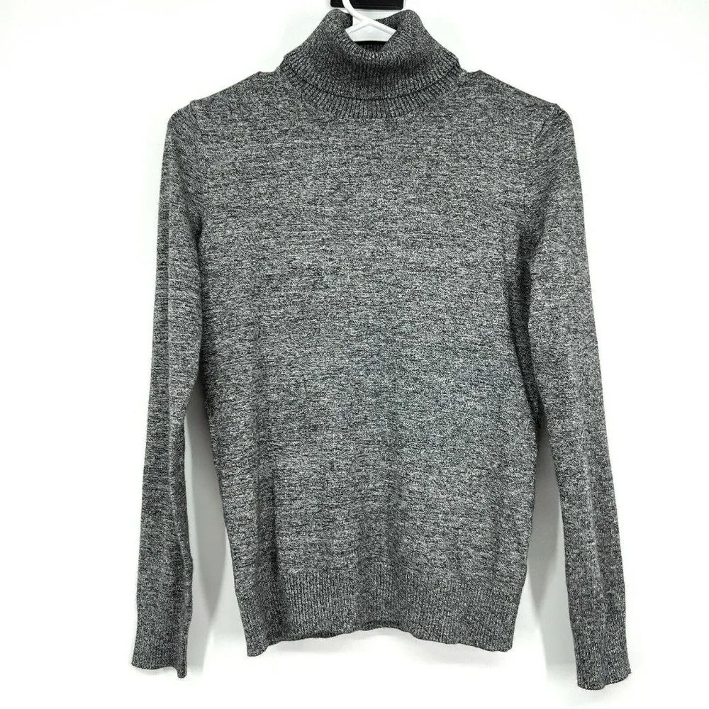 Premise Sweater Black Gray Turtleneck Long Sleeve Knit Pullover